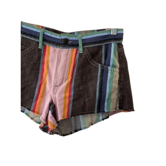 Joe's Jeans Denim Jean Cutoff Multi-Color Striped Waist Low Rise Shorts 24 New - Picture 2 of 7